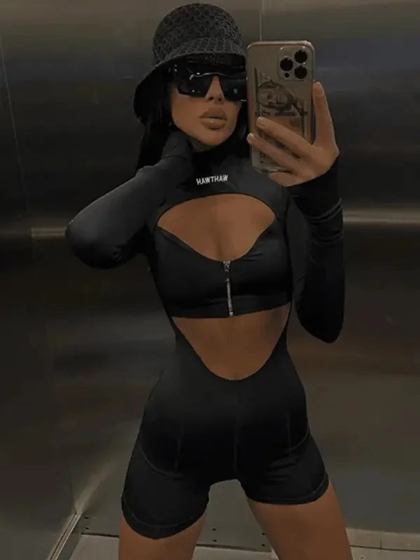 Luxury Music Club Sport Streetwear Skinny Jumpsuit