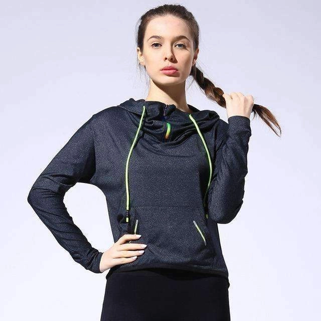 Women Outdoor Sport Loose Jackets Yoga Fitness Long Sleeve Running Cool Hoodies Spring Autumn Shirt Breathable Hooded Sweater TearResistant