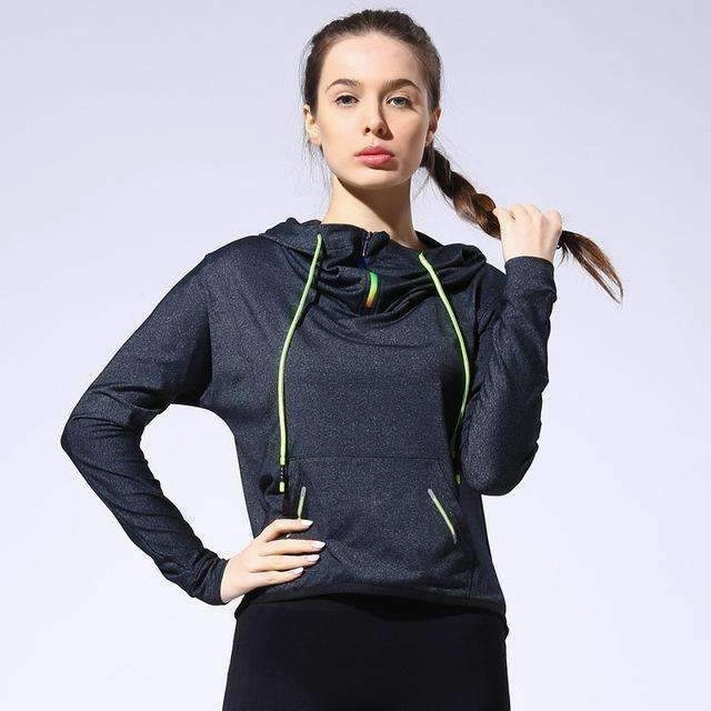 global Women Outdoor Sport Loose Jackets Yoga Fitness Long Sleeve Running Cool Hoodies Spring Autumn Shirt Breathable Hooded Sweater