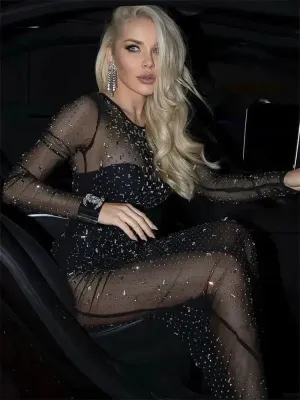 quick dry Maxi Mesh Evening Dresses