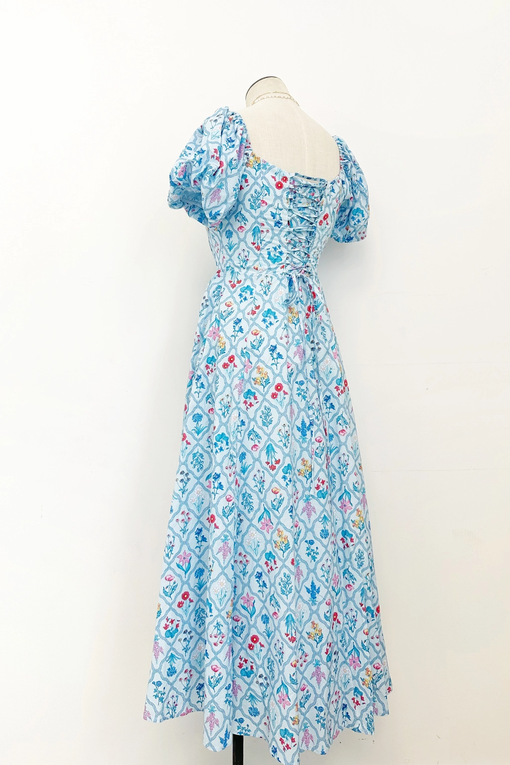 Puff Sleeve Corset Midi Dress Layer Safe