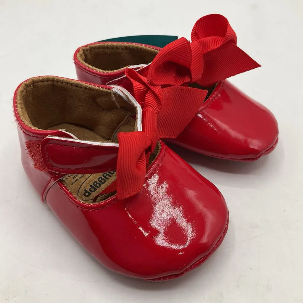 Ergonomic Toe Box Cushioned heel Size 0-3m: Myggpp Red Soft Sole Velcro Mary Janes