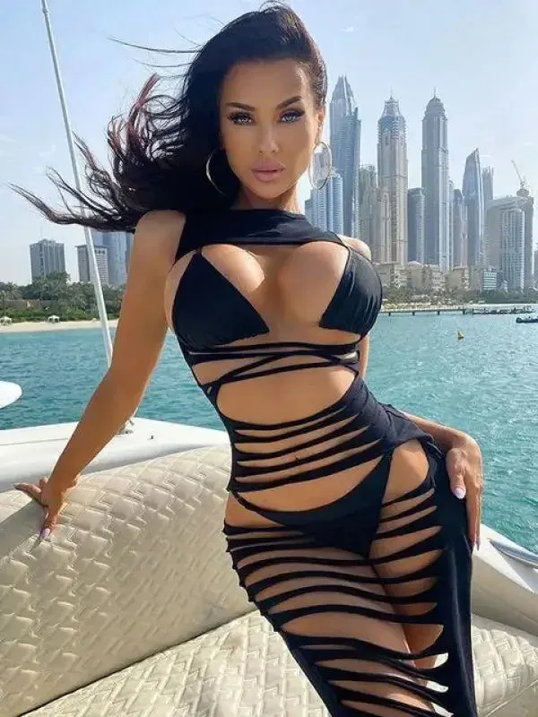 Summer Cut Out Maxi Dress QuickDrying Material SlipResistantHem