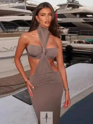 Slim Fit Jeans Zen Ease Summer Off Shoulder Bodycon Long Dress