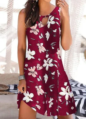 Summer Women's Sling Print Skirt Temperament Commuter Dress Cozy Fit