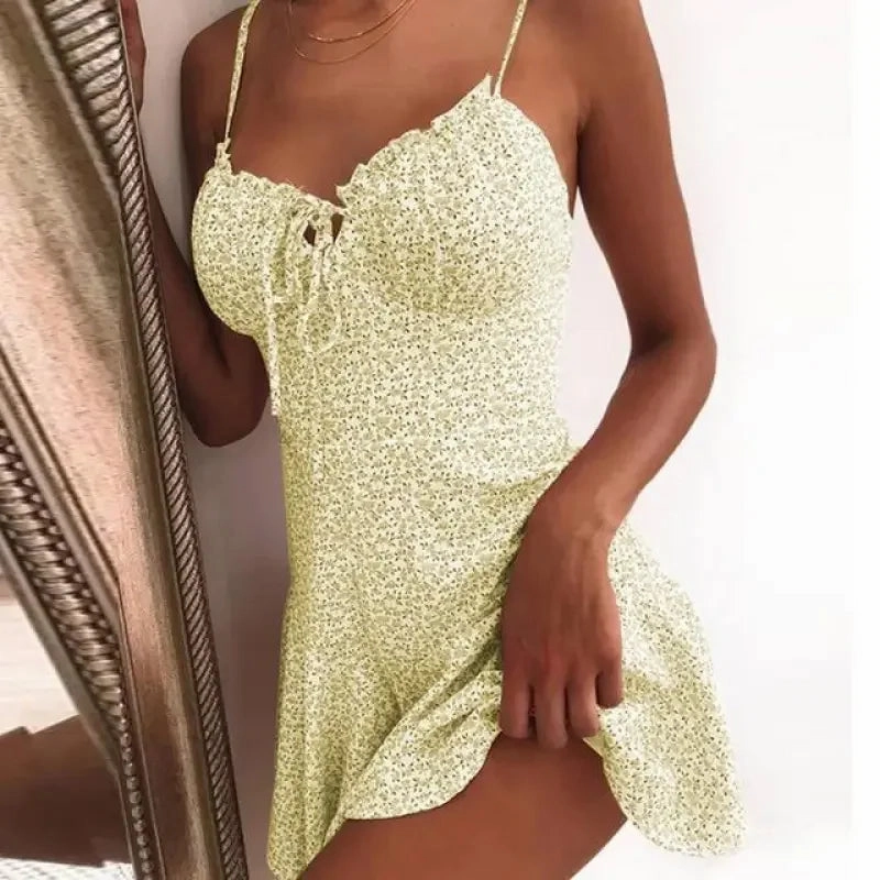 Rubberless Elastic Edging Summer A-Line Dresses