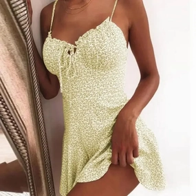 Rubberless Elastic Edging Summer A-Line Dresses