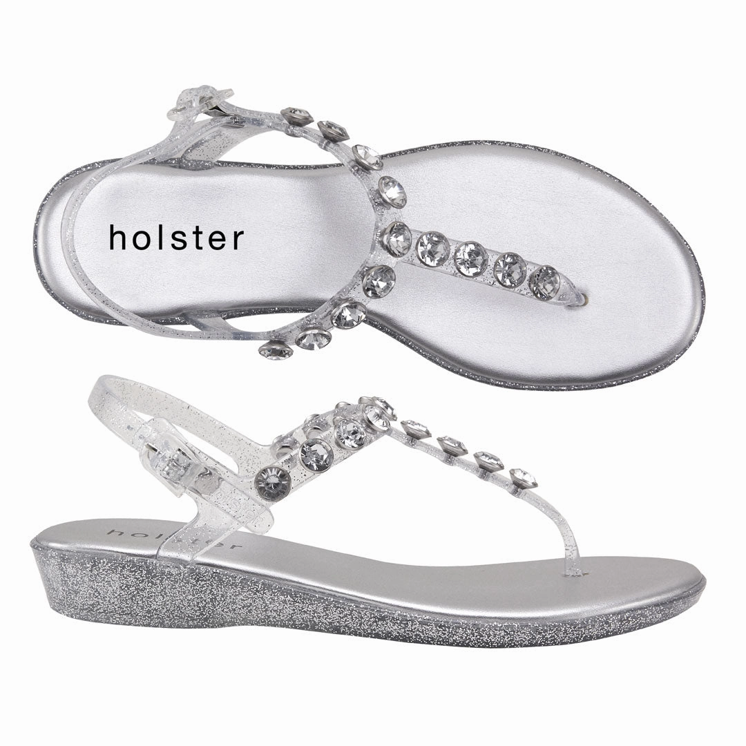 Bold Comfort Amalfi Wedge - Clear Glitter