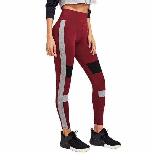 Pendant Modern Design Women's Color Block Cut and Sew Fitness Leggings