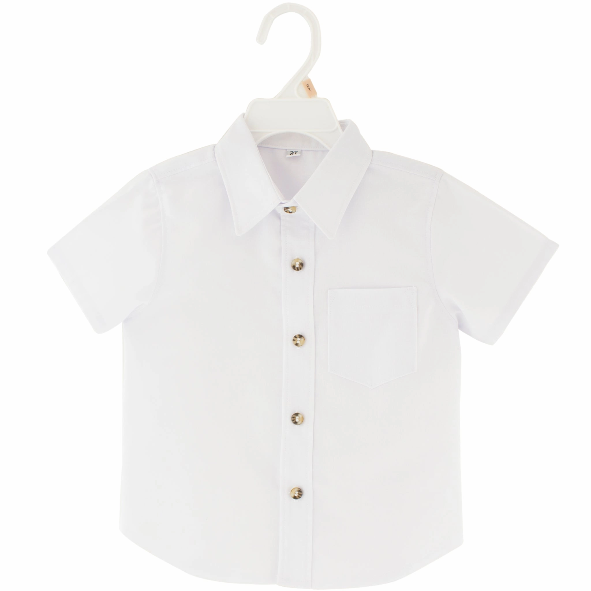 Boys Toddler Dress Shirt Short Sleeves Contoured Armhole Design