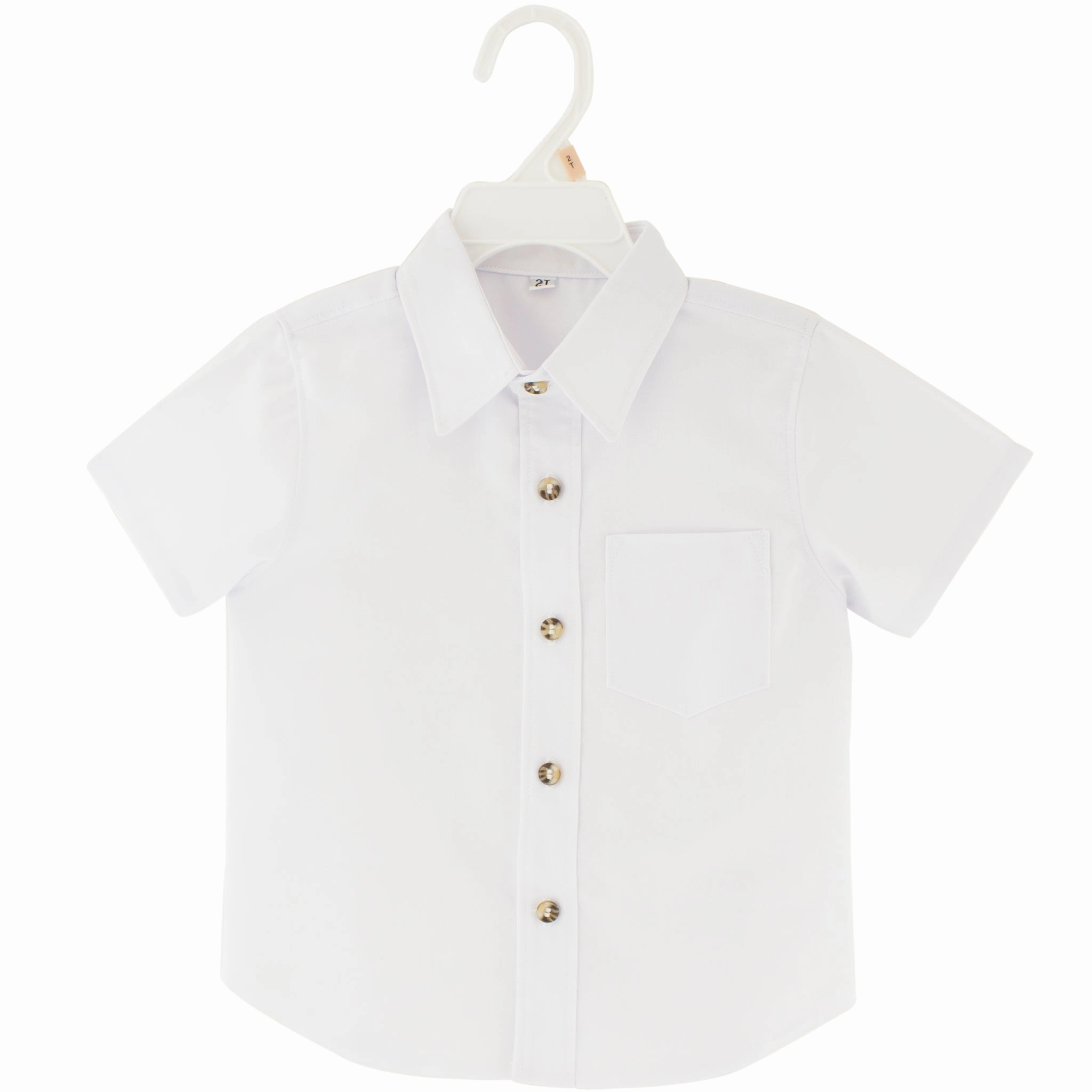 Boys Toddler Dress Shirt Short Sleeves LowImpact Dye Process Circular Knit