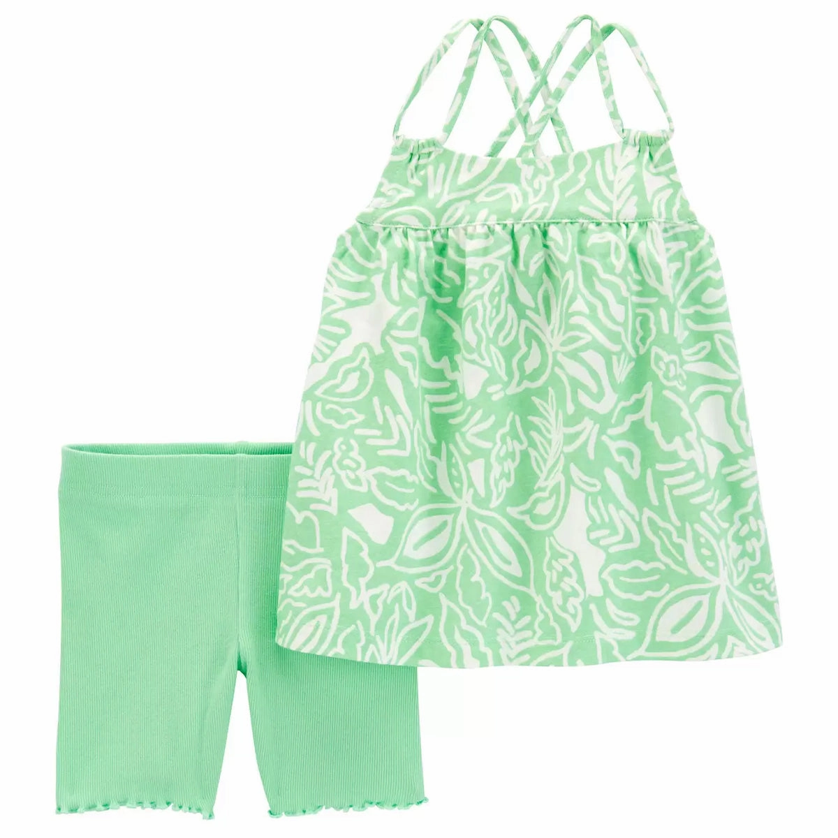 Baby Girls' 2-Piece Floral Tank & Short Set 1Q984410 NonChafingTrim Temperature Regulating Textile