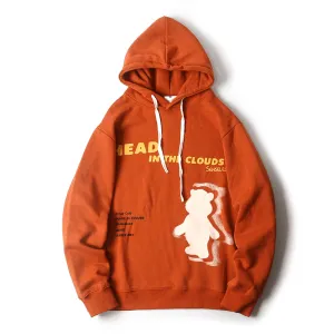 Hiking Suitable date night look Sweater Hooded Fleece Original Tide Brand Letter Bear Print Loose Trend Wild Winter New Men'S and Women'S Jackets