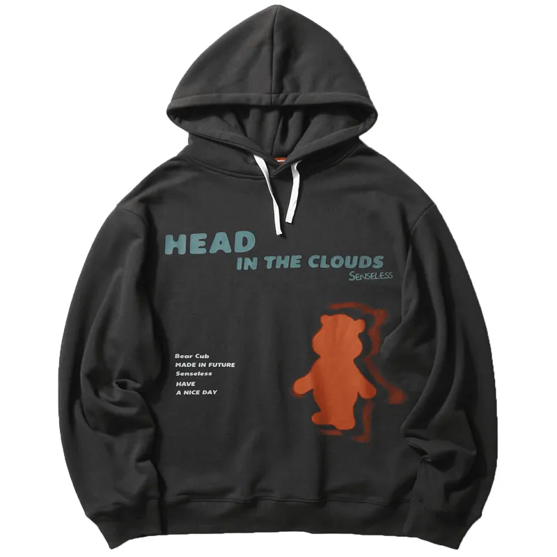 product bundle Sweater Hooded Fleece Original Tide Brand Letter Bear Print Loose Trend Wild Winter New Men'S and Women'S Jackets