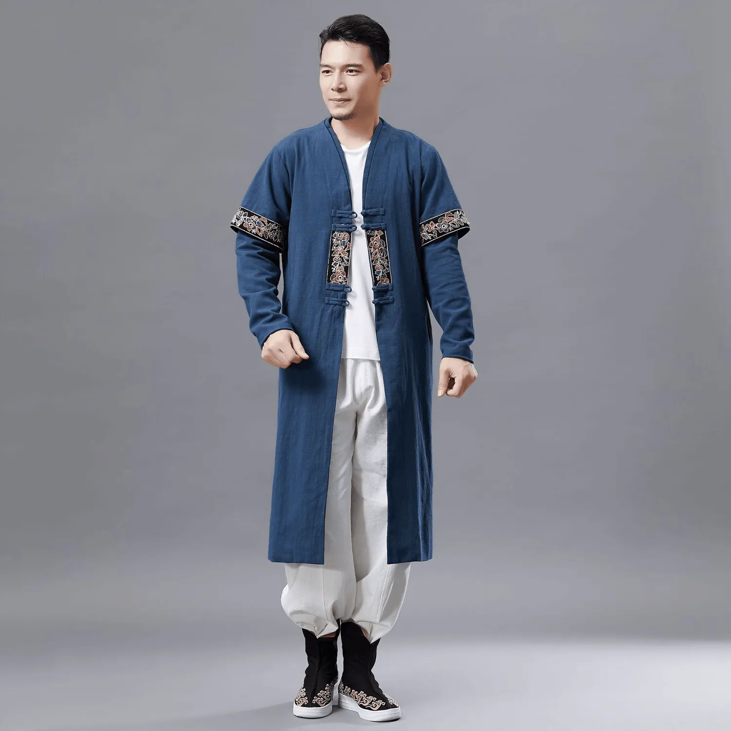 Style Staple ReinforcedElasticHem Long Chinese Style National Costume