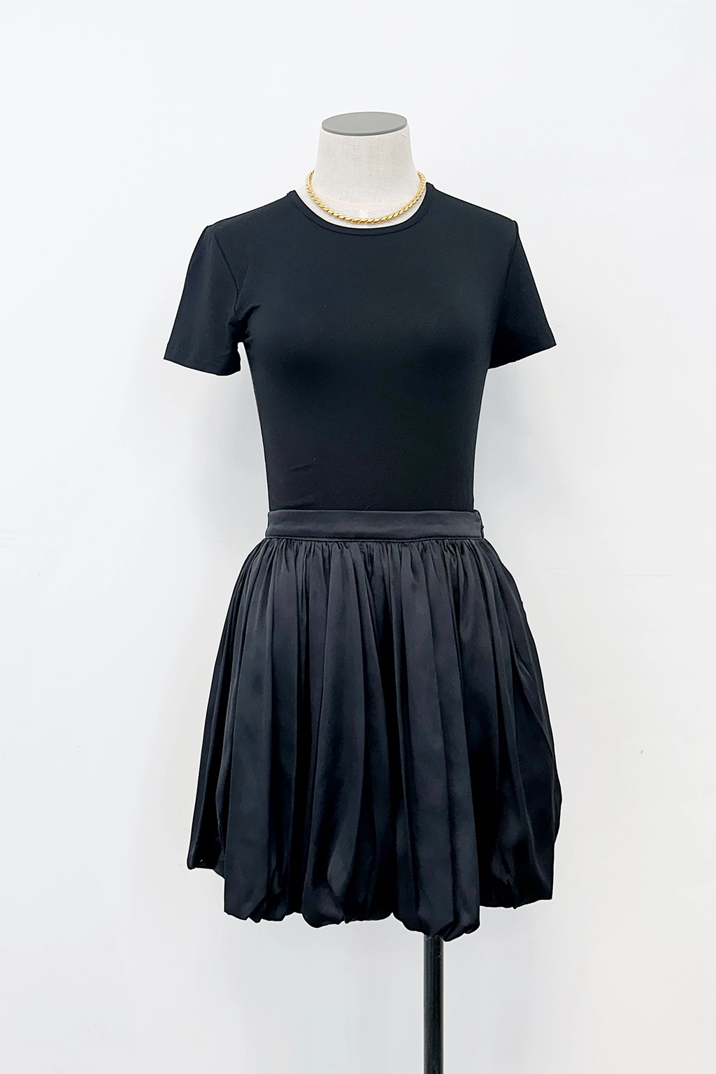 Silky feel Crease Resistant Satin Bubble Hem Mini Skirt