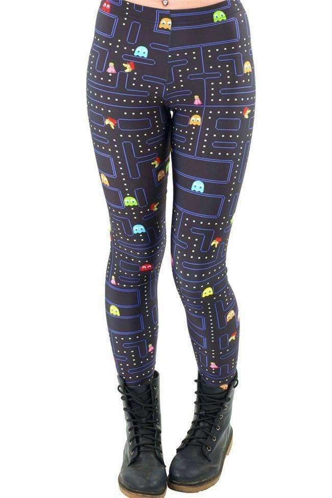 Vented Panels Women Space Print Pants Fitness Legging