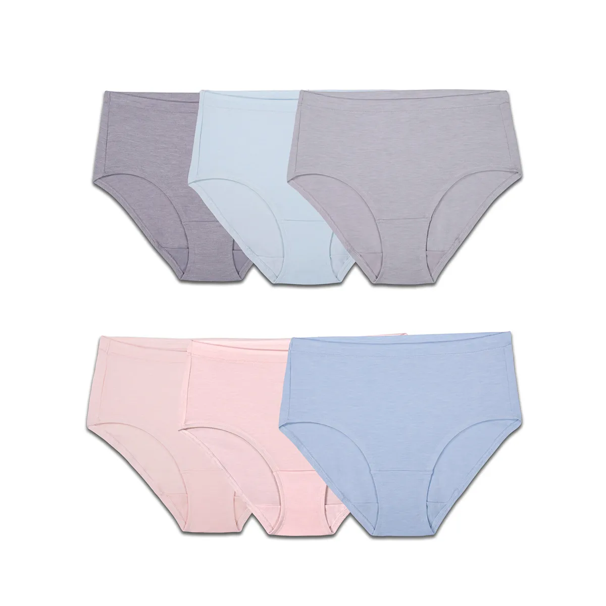 Tubular Body Construction Basic Tee Women's Beyondsoft Low-Rise Brief Underwear 6 Pack 6DBSML1