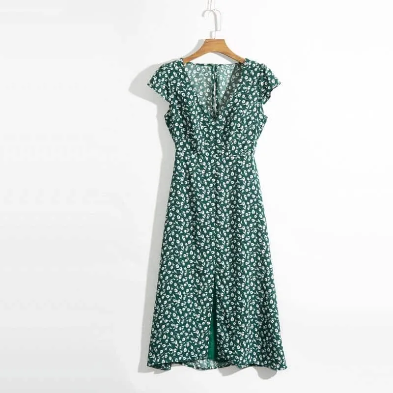 Effortless weekend dress Casual Floral Printed Slim Dress