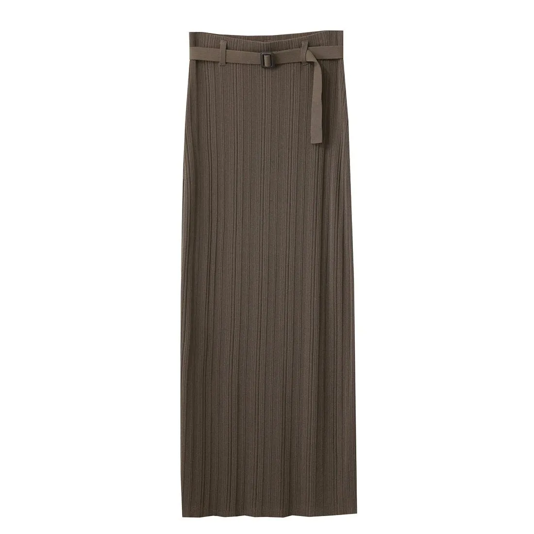 Elegant Autumn Slim Fit Knitted Skirt with Belt Subtle Charm AntiStaticMaterial