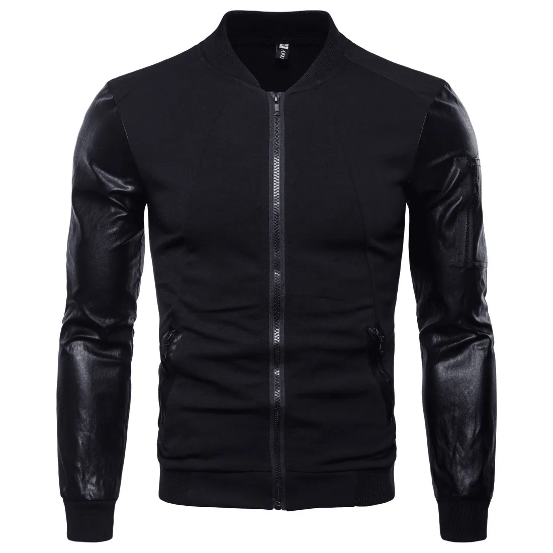 Adjustable Detachable Hood Embellished Trim British Temperament Men Stand up Collar Jacket