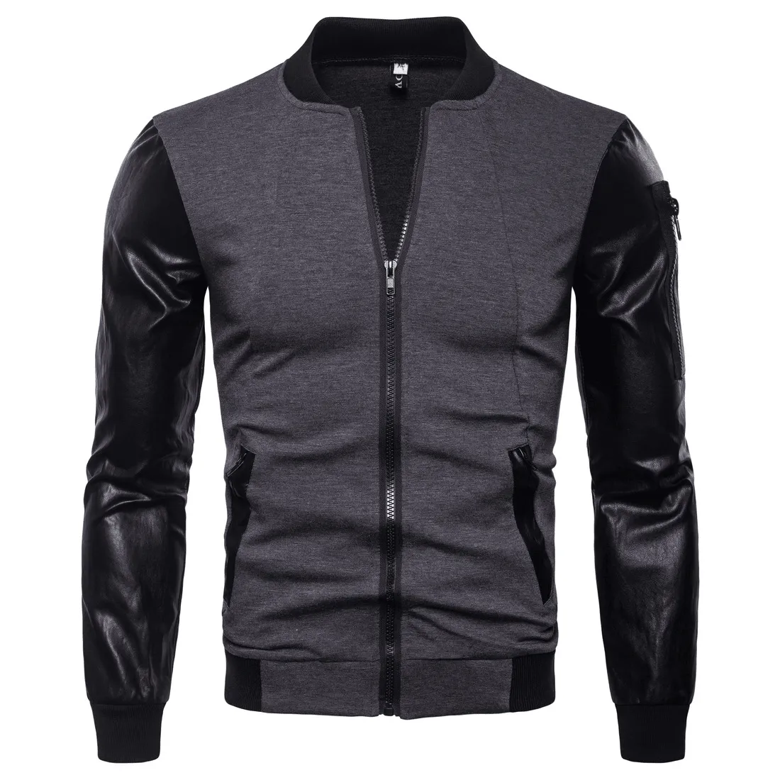 Abrasion Resistant Fabric Layered Comfort Look British Temperament Men Stand up Collar Jacket