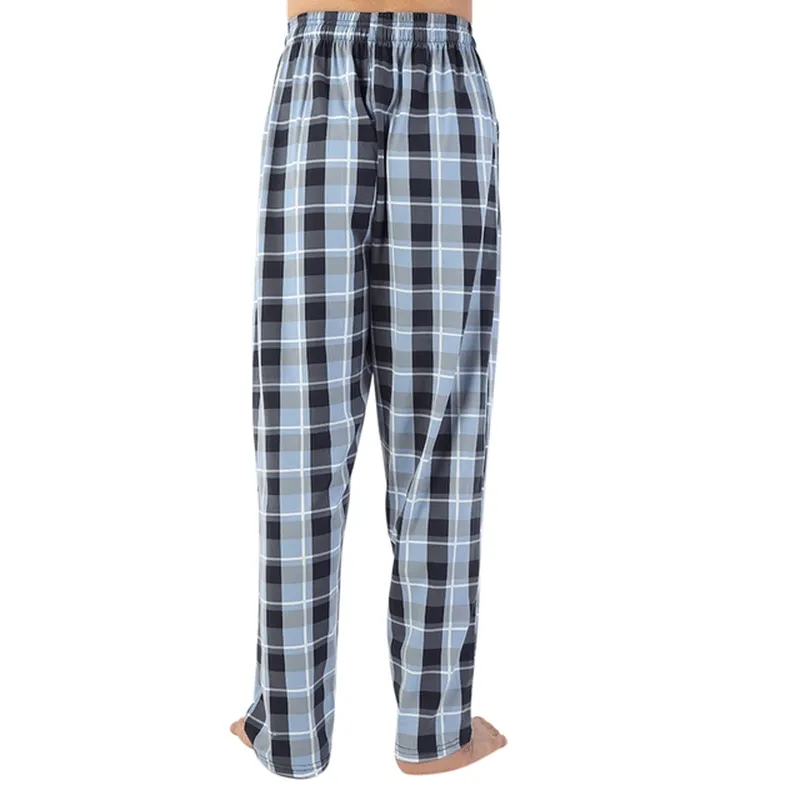 Men'S Check Cotton Sleep Bottoms Quick Change