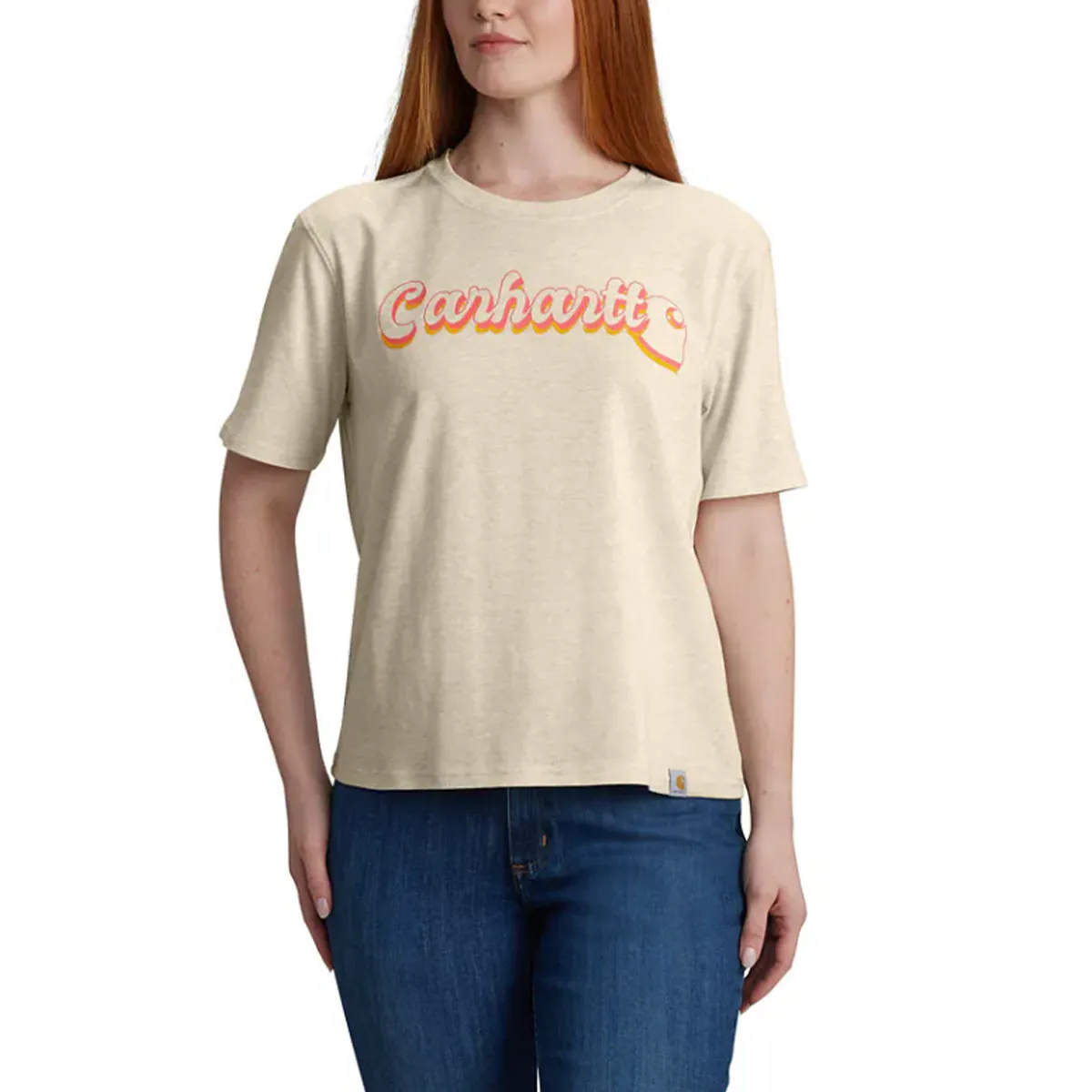 Women's TENCEL Fiber Series Loose Fit Short-Sleeve Script Graphic T-Shirt 106833 AntiStatic Treatment BreathableMesh