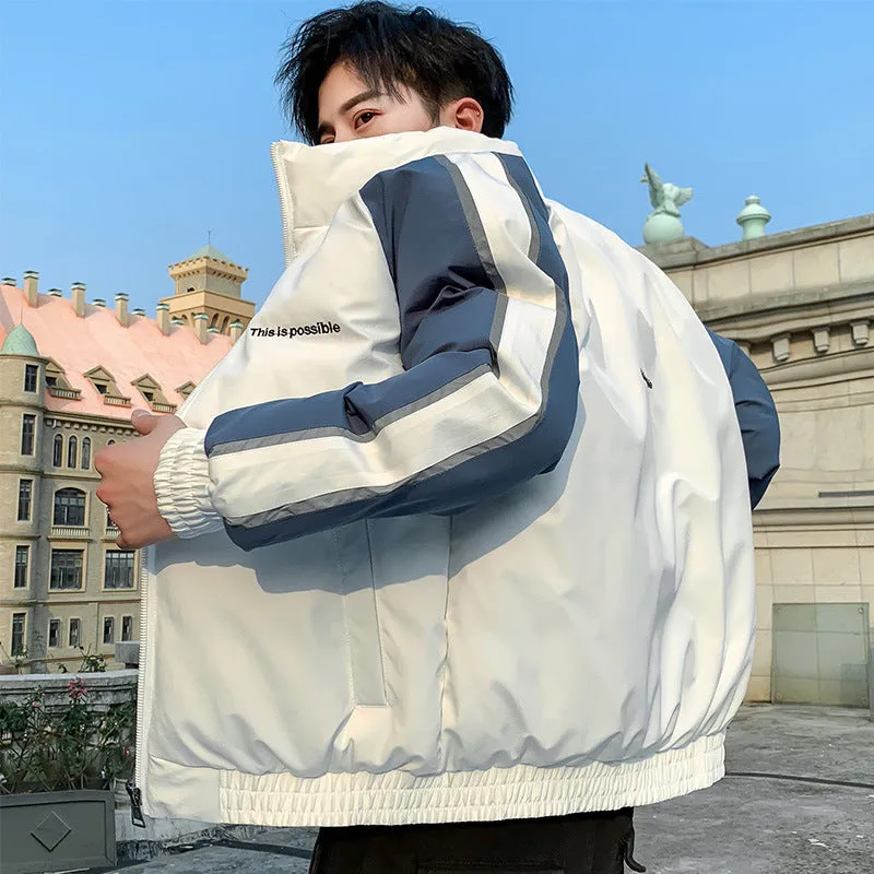 Winter Men's Warm Down Cotton Jacket Travel Commuter Layer hypoallergenic material