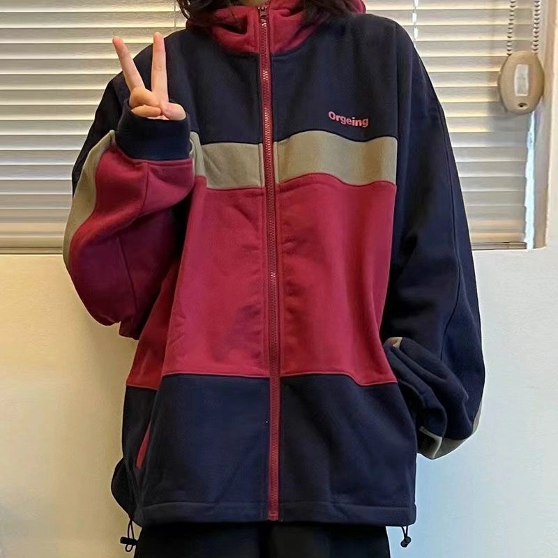 Loose Hooded Sweater Coat For Men And Women Hiking wear