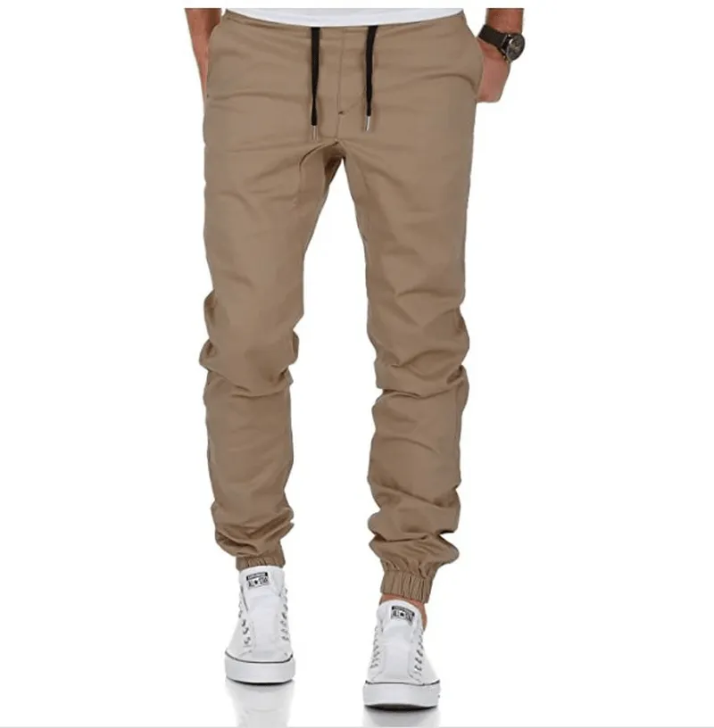 Tethered Elastic Sports Workwear Men'S Casual Trousers Low Bulk Material Low Maintenance