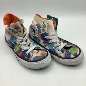 Size 11: Converse White/Colorful Splotted Lace-Up Sneakers Sport Driven Sweat Resistant