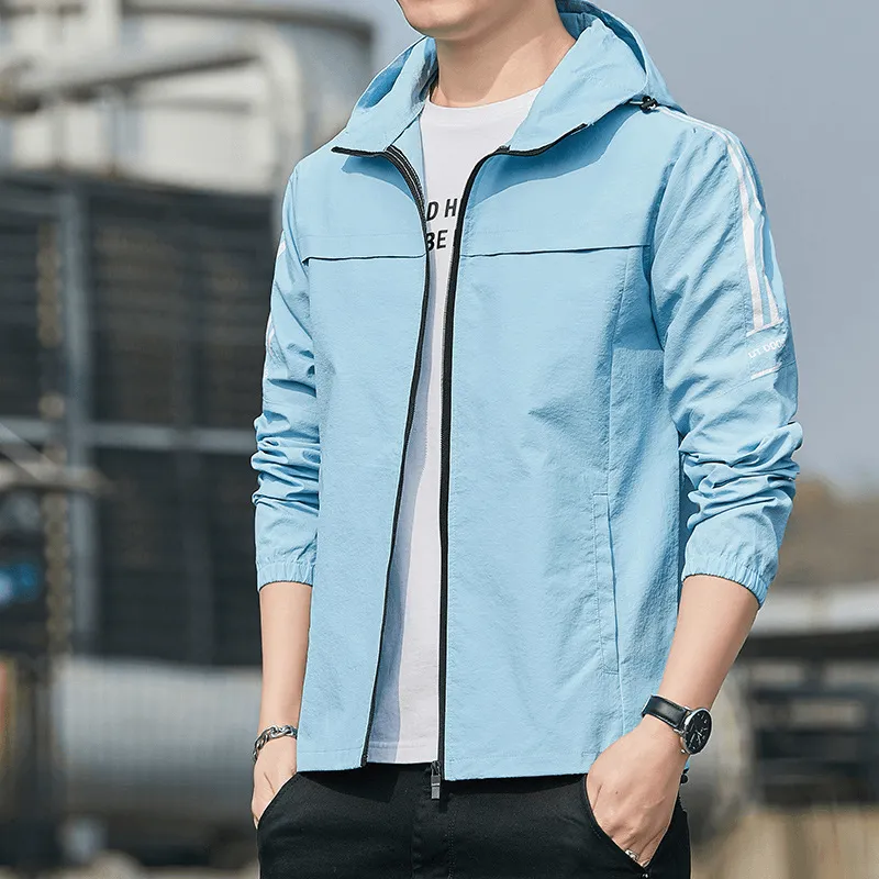 Thin and Breathable Men'S Sun Protection Jacket Single Buttons