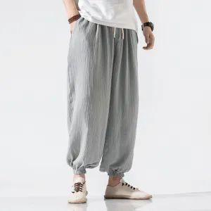 Thin Pants plus Size Casual Pants Harem Pants Wide Leg Pants Men StretchFabric Clean Lines