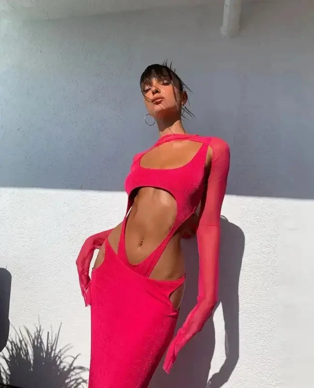 Gestreifter, r??ckenfreier Monokini-Badeanzug Swim Essentials