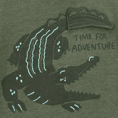 Toddler Alligator Graphic Tee 2T060210-300 Flexible Ribbed Cuffs Adjustable drawstring