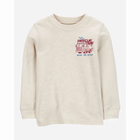 Toddler Boys' Long-Sleeve Rescue Tee 2S037710 Layered Collar System SoftInteriorLining