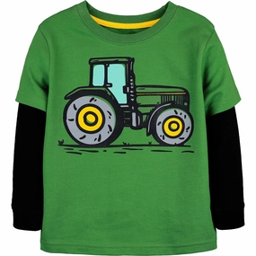 Anti Static Treatment Toddler Boys' Long-Sleeve Tractor Tee J4T550GT