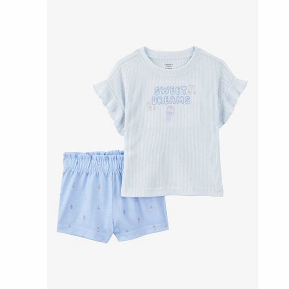 Toddler Girl Ice Cream Print Loose Fit 2-Piece Pajamas - Blue 2S395810-969 FlexibleMobility