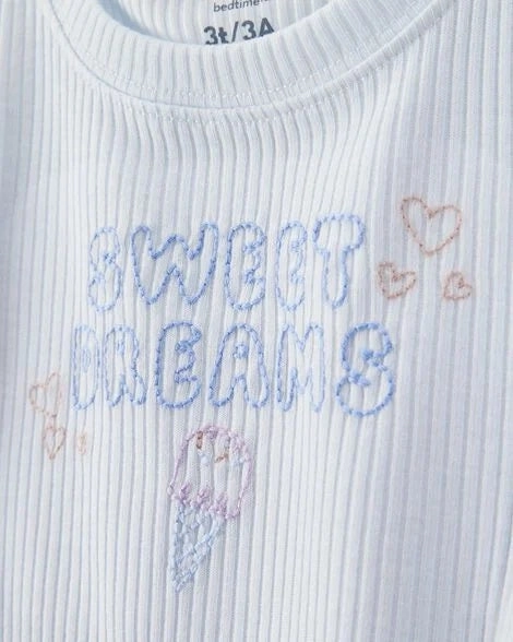 ThermalRegulationLayer Toddler Girl Ice Cream Print Loose Fit 2-Piece Pajamas - Blue 2S395810-969