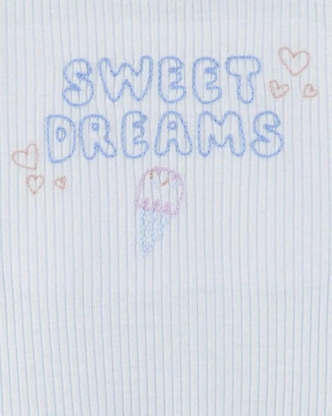 PreShrunkFabric Compact Stitching Toddler Girl Ice Cream Print Loose Fit 2-Piece Pajamas - Blue 2S395810-969