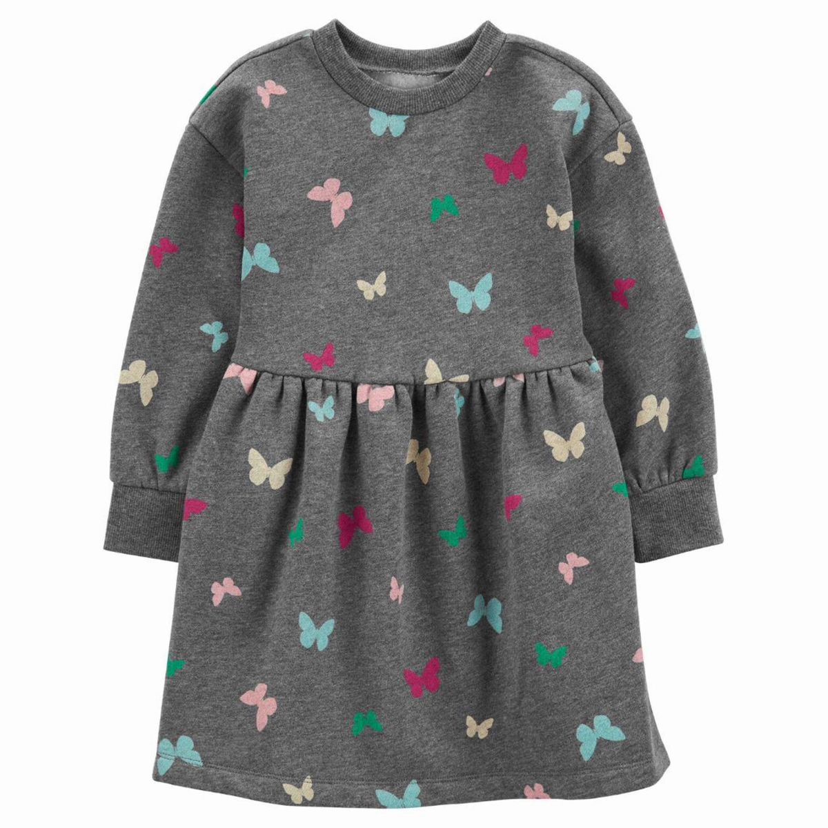 Toddler Girls' Butterfly Long-Sleeve Fleece Dress 2R967810 Self Cleaning Coating DoubleLayered Collar
