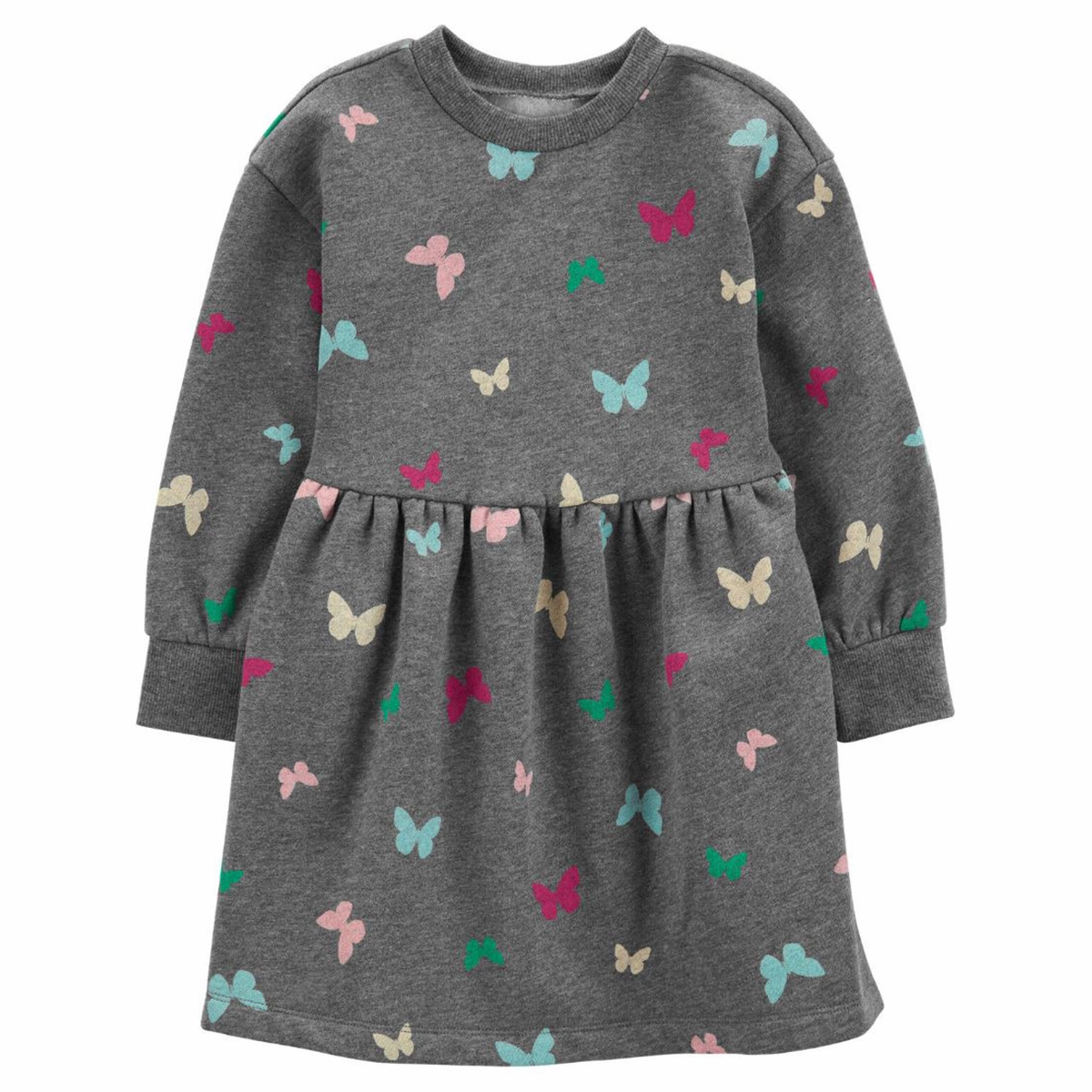 Versatile Layering MultiLayer Stitching Toddler Girls' Butterfly Long-Sleeve Fleece Dress 2R967810
