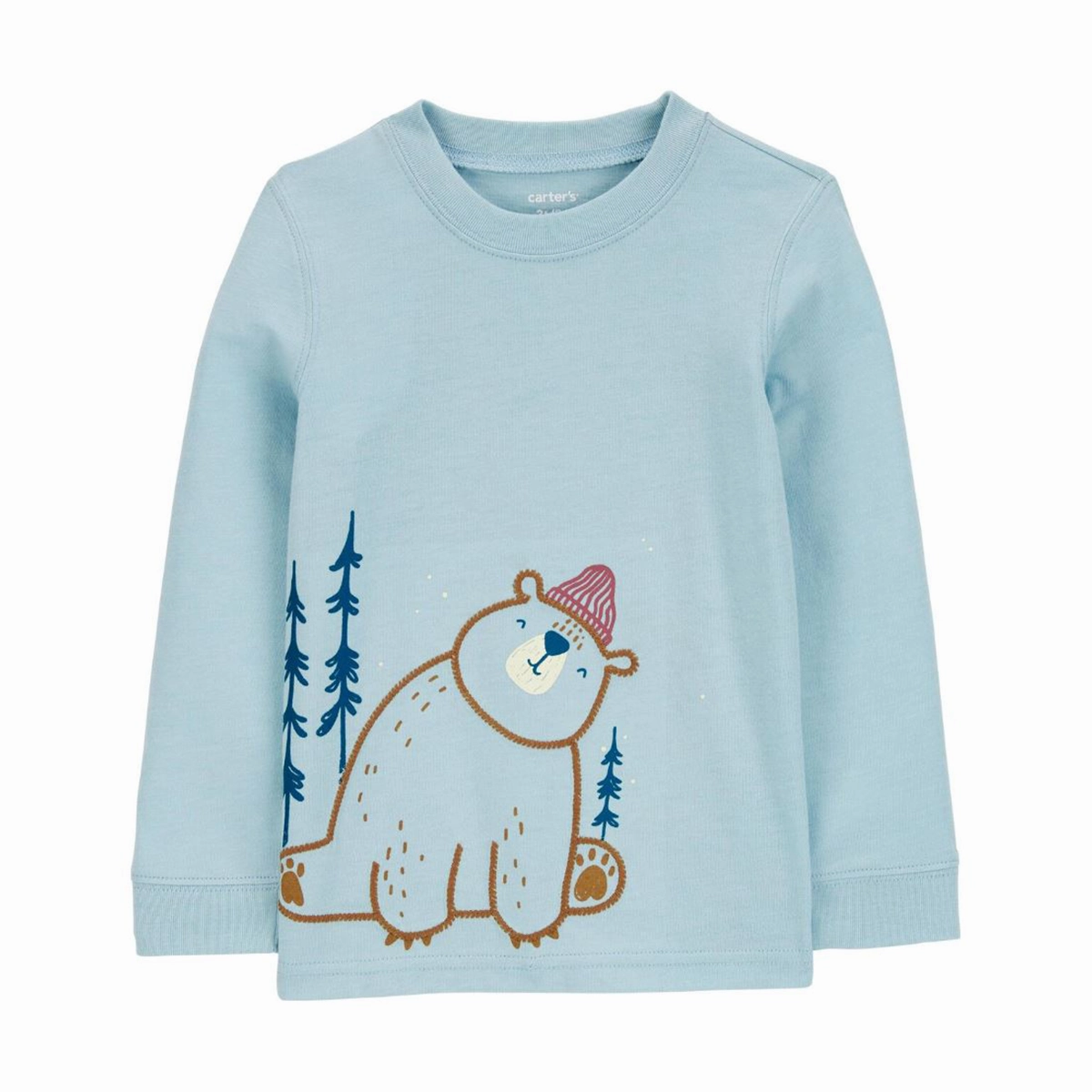 Toddler Winter Bear Graphic Long-Sleeve Tee 2S012710 Interlock Stitching SoftKnit