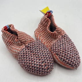 Athletic Appeal Comfortable Stretch Size 5-7: Bombas Orange/Blue/Brown Knitted Slippers