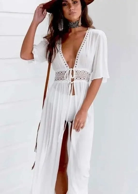 Maxi Beach Cover Up Shimmer Effect