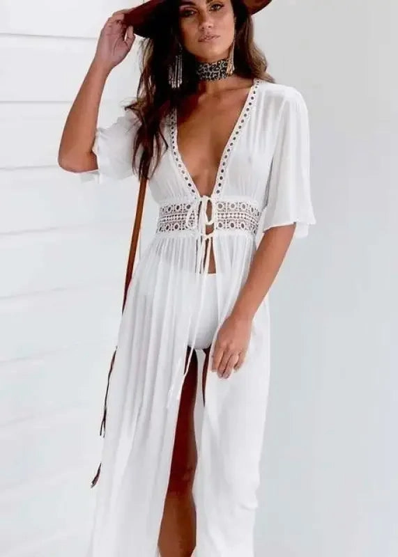 Non Chafing Seamless Edges Reusable Packaging Option Maxi Beach Cover Up