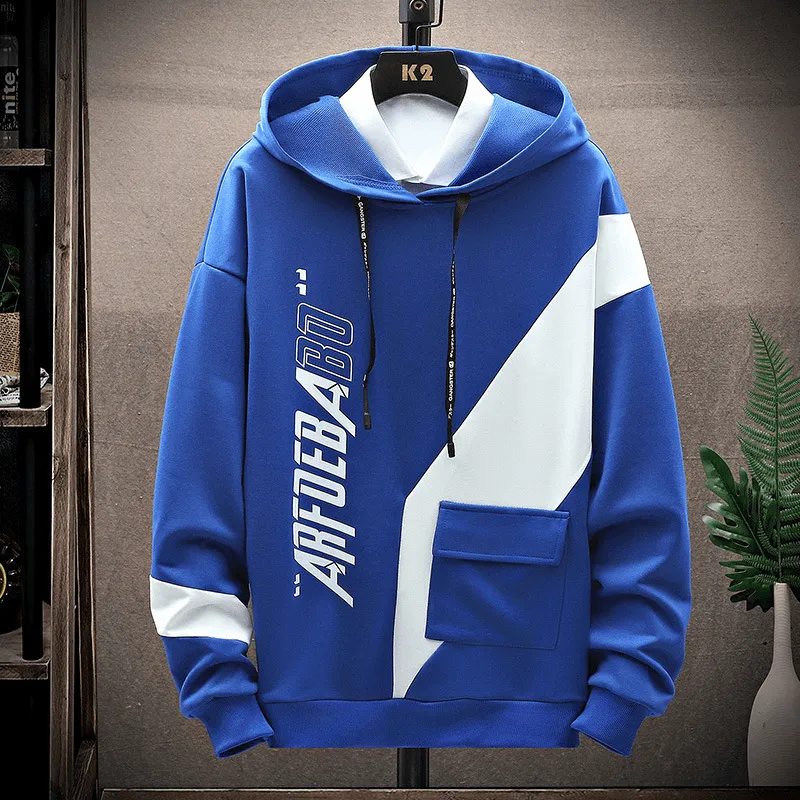 Fashion Loose Long-Sleeved Hooded Sweater Men Embroidered Logo product handmade quality