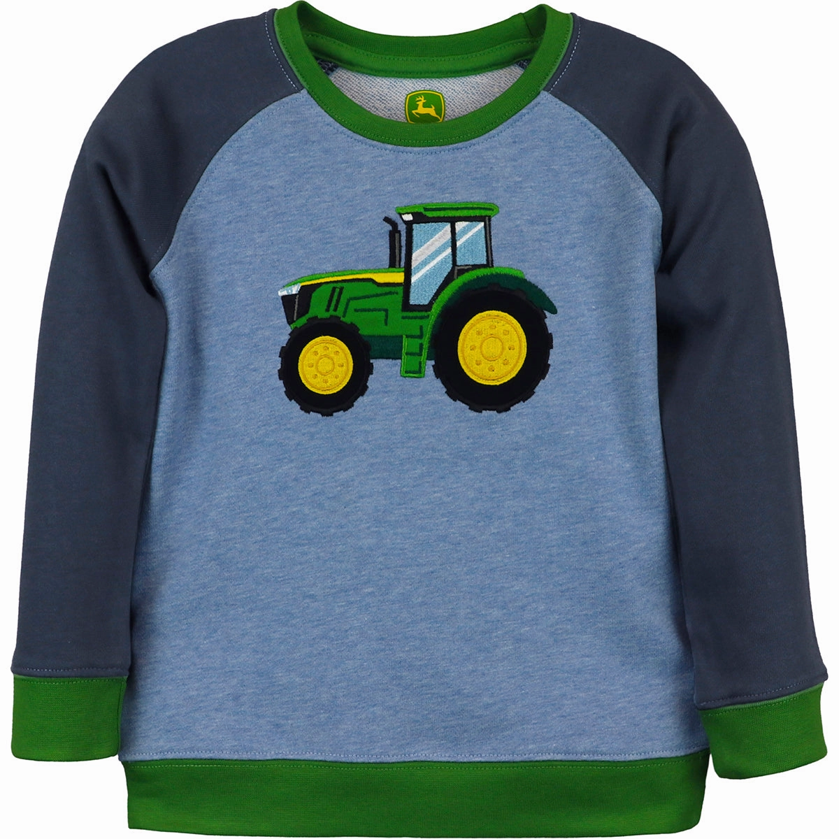 Anti Static Fabric Breathable back panel Toddler Boys' Long-Sleeve Tractor Crew Sweatshirt J4T569BT