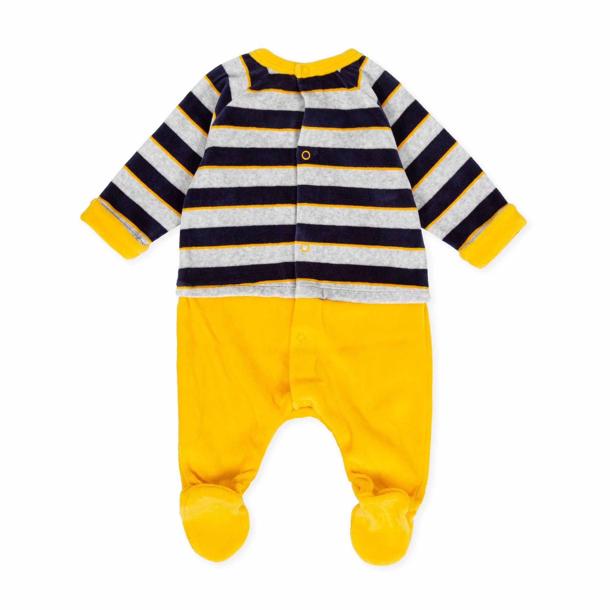 Tutto Piccolo 9095 Pelele M/L Tundosado Velour Babygrow - Navy Blue Stretchable Material Flexible Fabric
